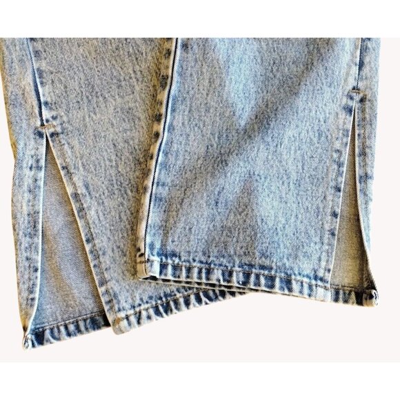 Shein Jeans 2 Raw Waist High Rise Split Cuff Stonewash Straight - Picture 11 of 15